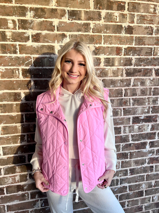 Pink Quilted Vest