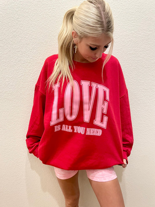 Love Is All You Need Oversized 90's Sweatshirt