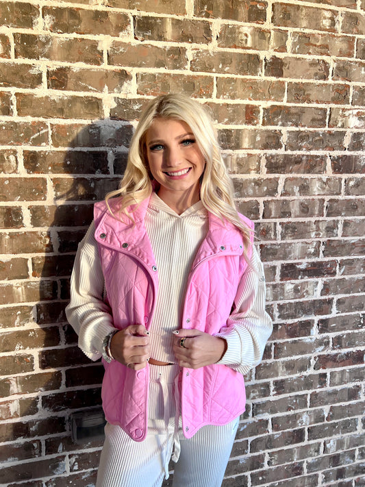 Pink Quilted Vest