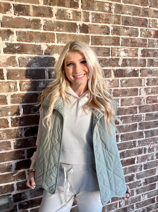 Sage Quilted Vest