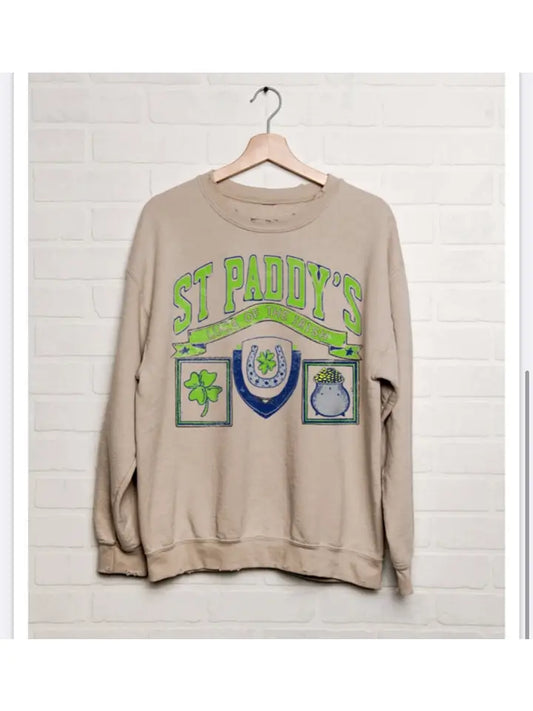 St. Paddy's Day Patch Sand Thrifted Graphic Sweatshirt